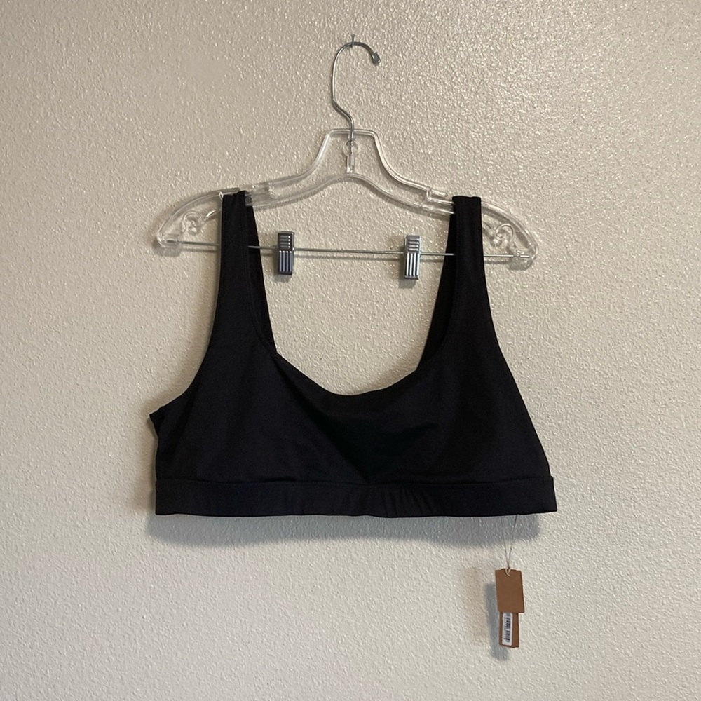 SKIMS Recycled Swim Tank Bikini Top in Onyx (Size 3X) - Picture 3 of 8